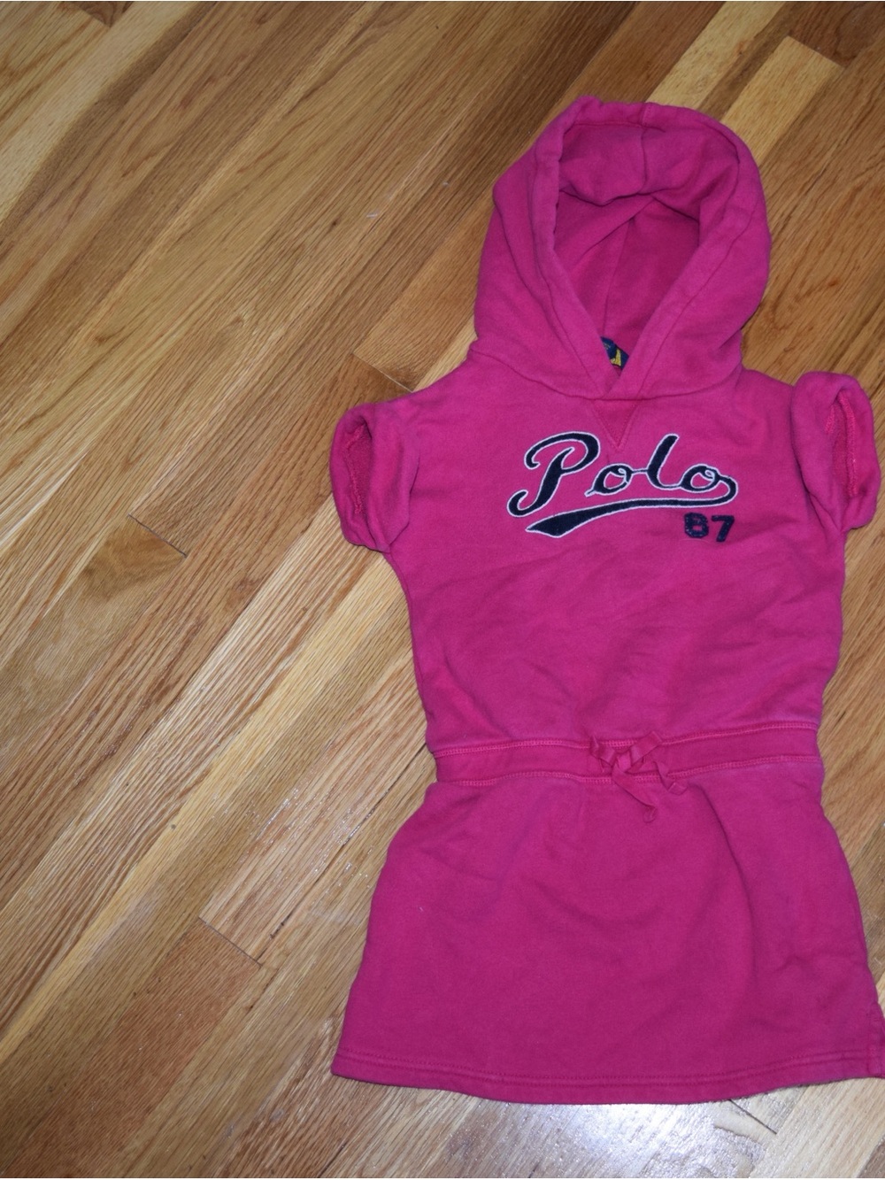 Polo by Ralph Lauren Girls' Hot Pink Hooded Short-Sleeve Dress Top jumper size 6